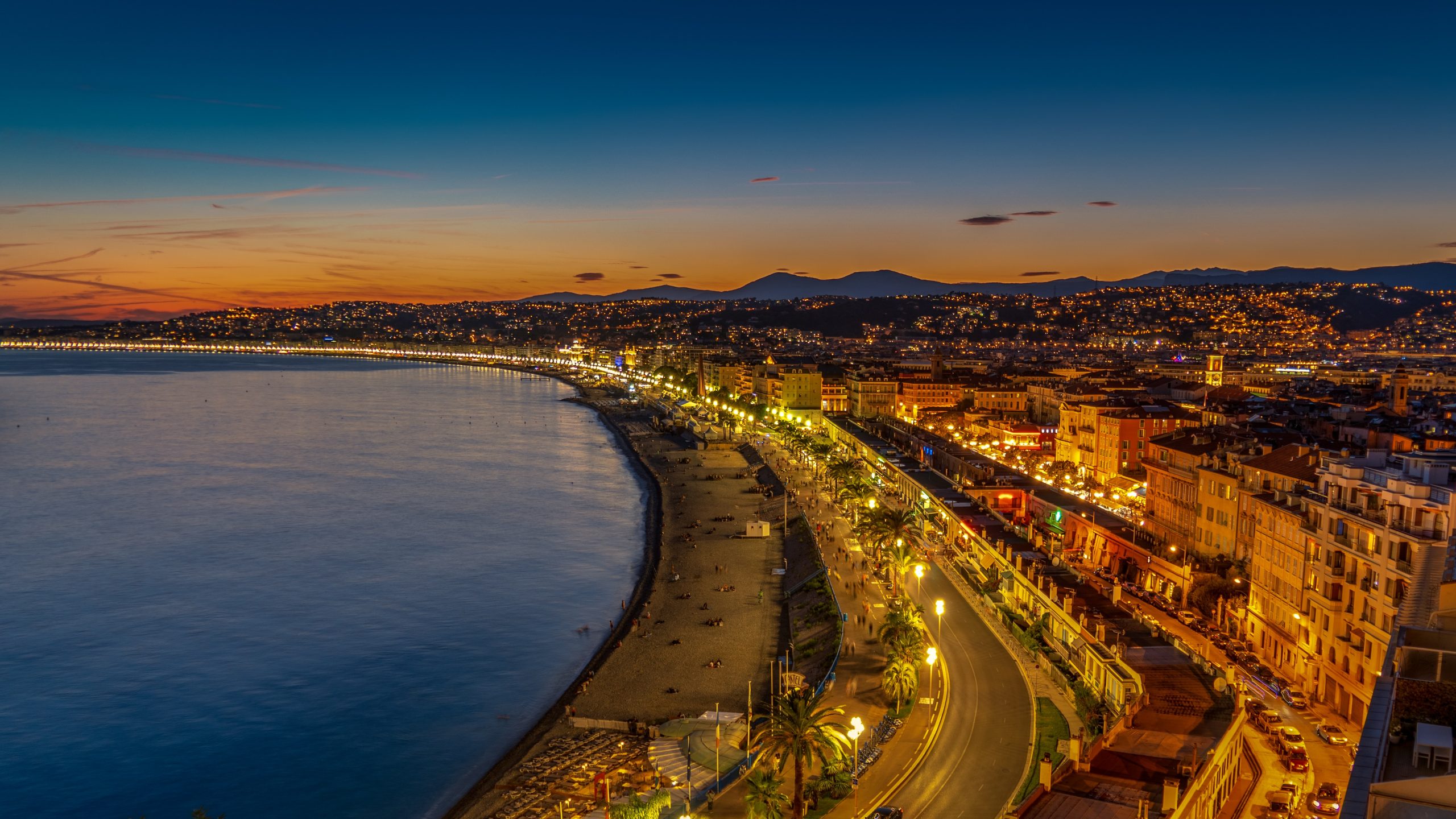 Nice, Côte-d'Azur - City at night by Pierre Blaché