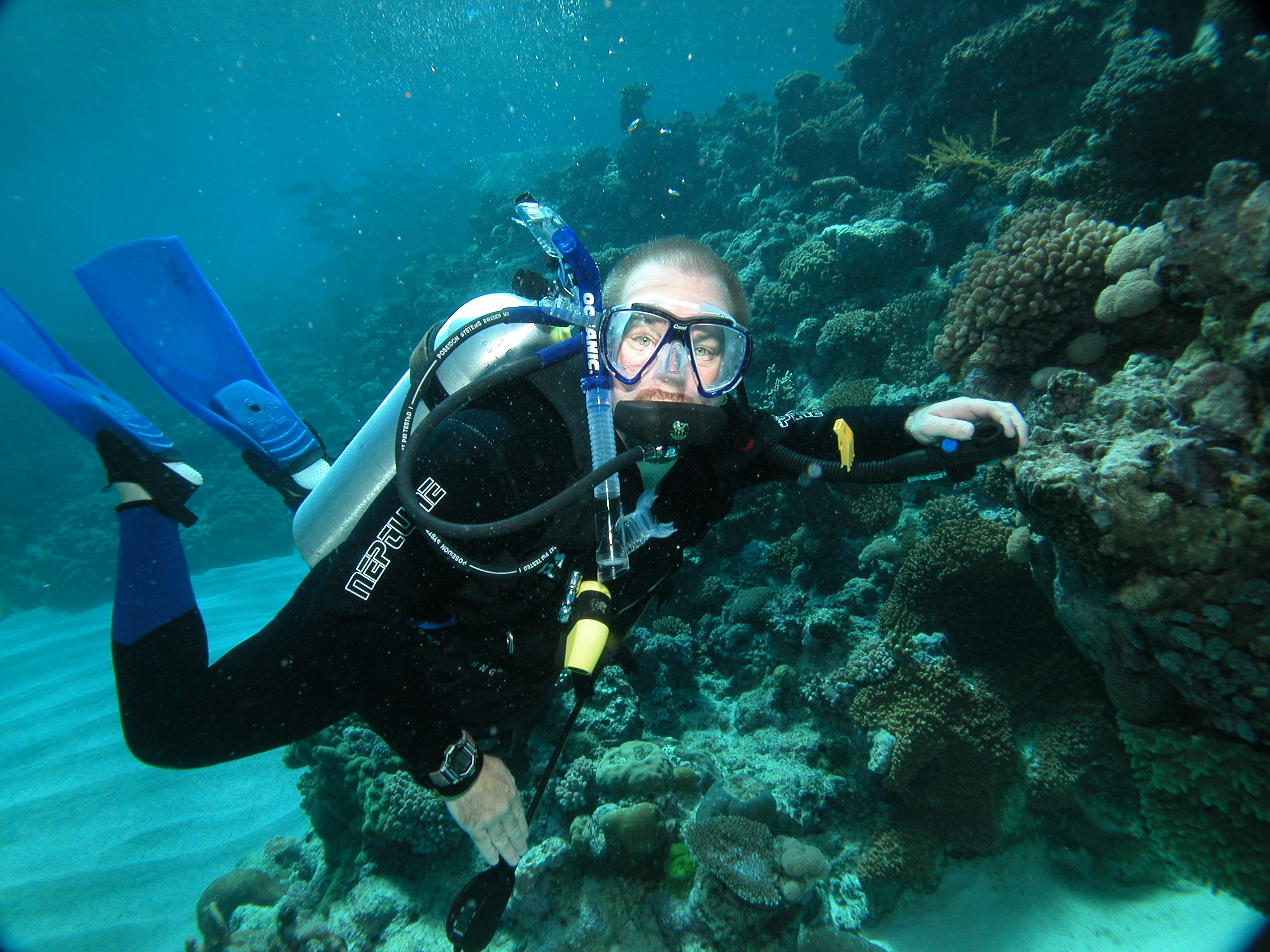 Grant diving the Great Barrier Reef, Australia