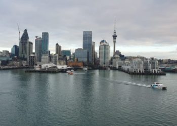 Auckland harbour from onboard a cruise ship