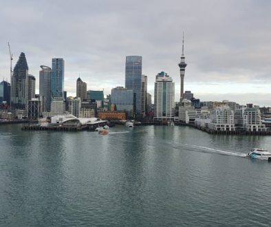 Auckland harbour from onboard a cruise ship